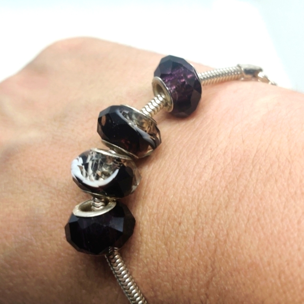Sterling silver BeCharmed bracelet in EUC